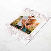 Hand Drawn Rose Gold & White Floral Christmas 箔シーズンカード