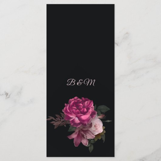 Hand Drawn Roses Dark Romantic Wedding メニュー (裏面)