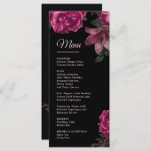 Hand Drawn Roses Dark Romantic Wedding メニュー (正面/裏面)