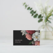 Hand Drawn Roses Flower Black 名刺 (スタンド正面)