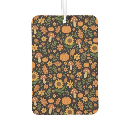 Hand Drawn Rustic Fall Pattern Air Freshener カーエアーフレッシュナー (裏面)