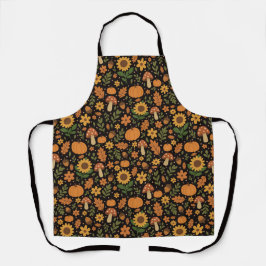 Hand Drawn Rustic Fall Pattern Apron エプロン