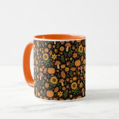 Hand Drawn Rustic Fall Pattern Coffee Mug マグカップ (正面左)