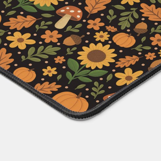Hand Drawn Rustic Fall Pattern Desk Mat デスクマット (コーナー)