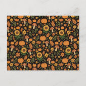 Hand Drawn Rustic Fall Pattern Envelope ポストカード (正面)