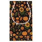 Hand Drawn Rustic Fall Pattern Gift Bag スモールペーパーバッグ (裏面)