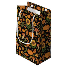 Hand Drawn Rustic Fall Pattern Gift Bag スモールペーパーバッグ