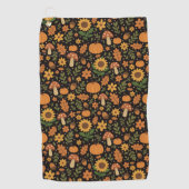 Hand Drawn Rustic Fall Pattern Golf Towel ゴルフタオル (正面)