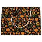 Hand Drawn Rustic Fall Pattern Large Gift Bag ラージペーパーバッグ (正面)