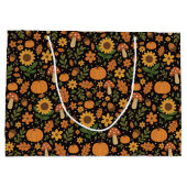 Hand Drawn Rustic Fall Pattern Large Gift Bag ラージペーパーバッグ (裏面)