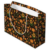 Hand Drawn Rustic Fall Pattern Large Gift Bag ラージペーパーバッグ (裏面アングル)