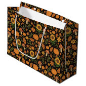 Hand Drawn Rustic Fall Pattern Large Gift Bag ラージペーパーバッグ (正面アングル)