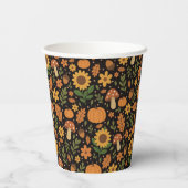 Hand Drawn Rustic Fall Pattern Paper Plates 紙コップ (裏面)