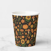 Hand Drawn Rustic Fall Pattern Paper Plates 紙コップ (左)