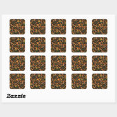Hand Drawn Rustic Fall Pattern Sticker スクエアシール (シート)