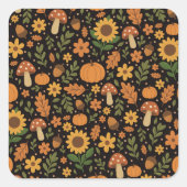 Hand Drawn Rustic Fall Pattern Sticker スクエアシール (正面)