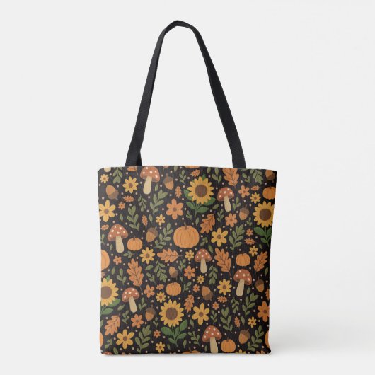 Hand Drawn Rustic Fall Pattern Tote Bag トートバッグ (裏面)