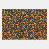 Hand Drawn Rustic Fall Pattern Wrapping Paper Set ラッピングペーパーシート (正面2)