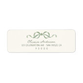 Hand Drawn Sage Green Bow ラベル (正面)