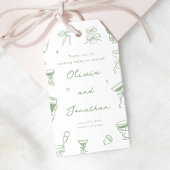 Hand Drawn Sage Green Wedding  ギフトタグ