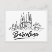 Hand drawn Sagrada Familia Barcelona Spain ポストカード (正面)