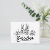 Hand drawn Sagrada Familia Barcelona Spain ポストカード (スタンド正面)