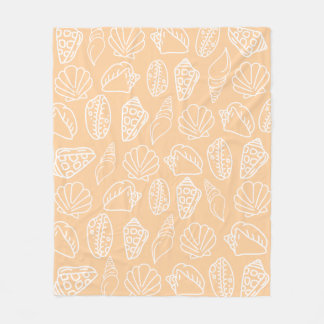 Hand-drawn Sandy Shells Fleece Blanket フリースブランケット