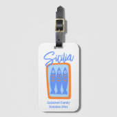 Hand-drawn Sardines Sicily / Italy Family Reunion ラゲッジタグ (正面縦)