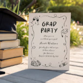 Hand-Drawn Scribble Doodles Graduation Party  招待状