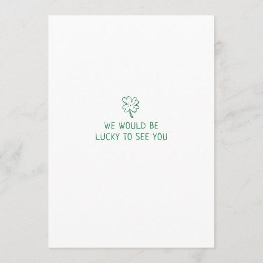 Hand Drawn Scribble Doodles St Patrick's Day Invit 招待状 (裏面)