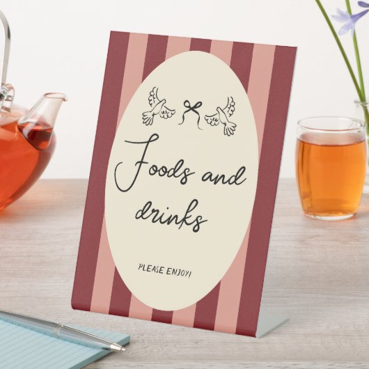 Hand Drawn Scribble Wedding Food & drinks  sign 台座サイン (インサイチュ)