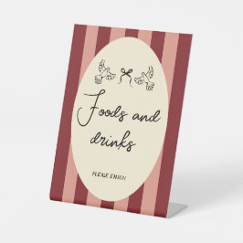 Hand Drawn Scribble Wedding Food & drinks  sign 台座サイン