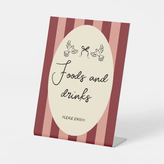 Hand Drawn Scribble Wedding Food & drinks sign 台座サイン (正面)