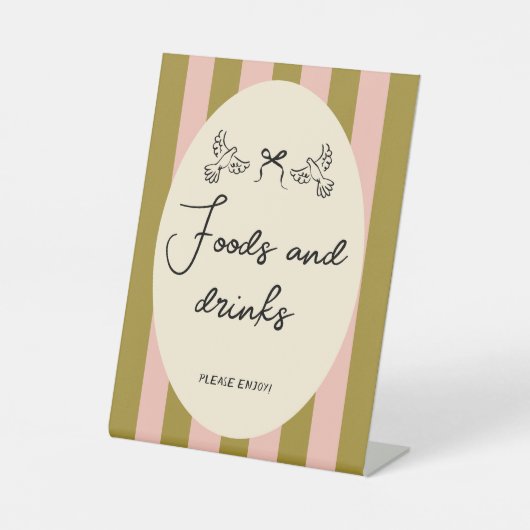 Hand Drawn Scribble Wedding Food & drinks  sign 台座サイン (正面)