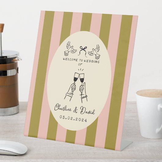 Hand Drawn Scribble Wedding Welcome Sign 台座サイン (インサイチュ)