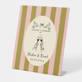 Hand Drawn Scribble Wedding Welcome Sign 台座サイン