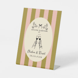 Hand Drawn Scribble Wedding Welcome Sign 台座サイン