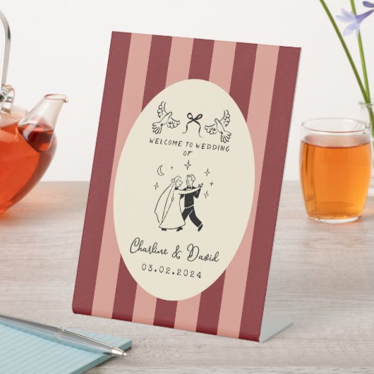 Hand Drawn Scribble Wedding Welcome Sign 台座サイン (インサイチュ)