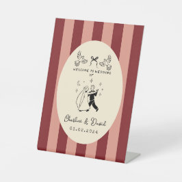 Hand Drawn Scribble Wedding Welcome Sign 台座サイン