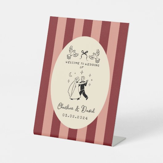 Hand Drawn Scribble Wedding Welcome Sign 台座サイン (正面)