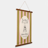 Hand Drawn Scribble Wedding Welcome Sign 吊り下げ型タペストリー (傾斜あり)