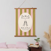 Hand Drawn Scribble Wedding Welcome Sign 吊り下げ型タペストリー (寝室)