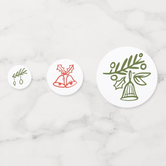 Hand-Drawn Scribbled Playful Doodles Holiday コンフェッティ (正面)