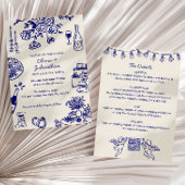 Hand Drawn Scribbles/Doodles All-In-One Wedding 招待状