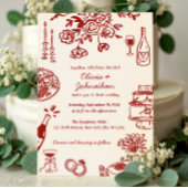 Hand Drawn Scribbles/Doodles Wedding Invitation 招待状