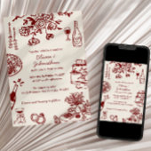 Hand Drawn Scribbles/Doodles Wedding Invitation 招待状