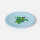 Hand drawn  Sea TURTLE - Happy Birthday - Wildlife ペーパープレート (アングル)