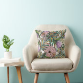 Hand Drawn Seamless Background With Palm Leaves An クッション (椅子)