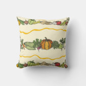 Hand drawn seamless pattern of natural vegetables  クッション (正面)