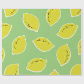 Hand drawn seamless pattern with lemons in yellow, ラッピングペーパー (フラット)